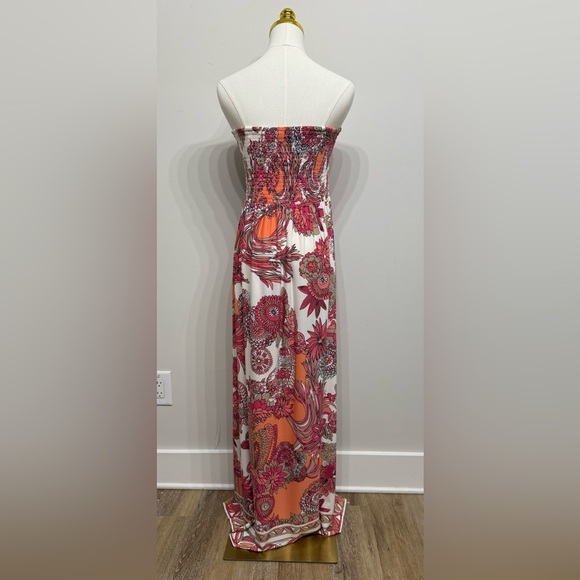 Boston Proper Size XL Pink and Orange Floral Maxi Dress - Picture 2 of 8